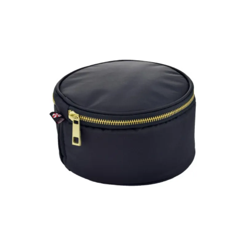 Personalized Nylon Black Brass Round Multi Purpose Pouch
