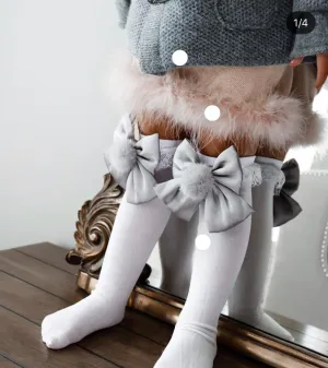 Petite Maison Kids Lana Ruffle Socks with Silver Bow