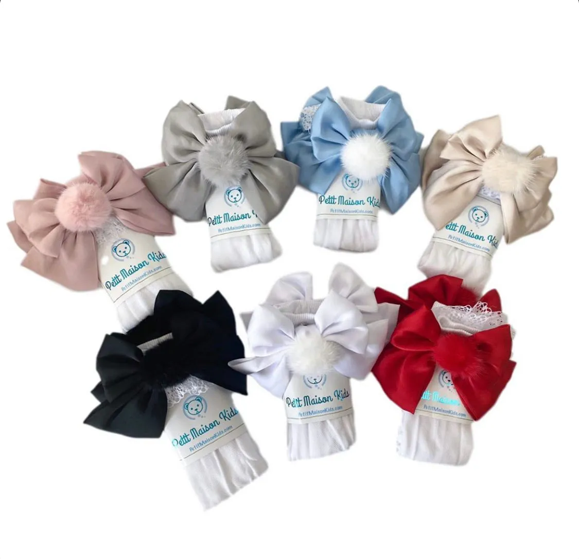 Petite Maison Kids Lana Ruffle Socks with Silver Bow