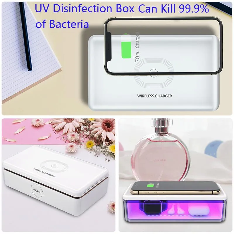 Plastic Multifunctional Wireless Charger Mobile Phone UV Sterilization Disinfection Set white