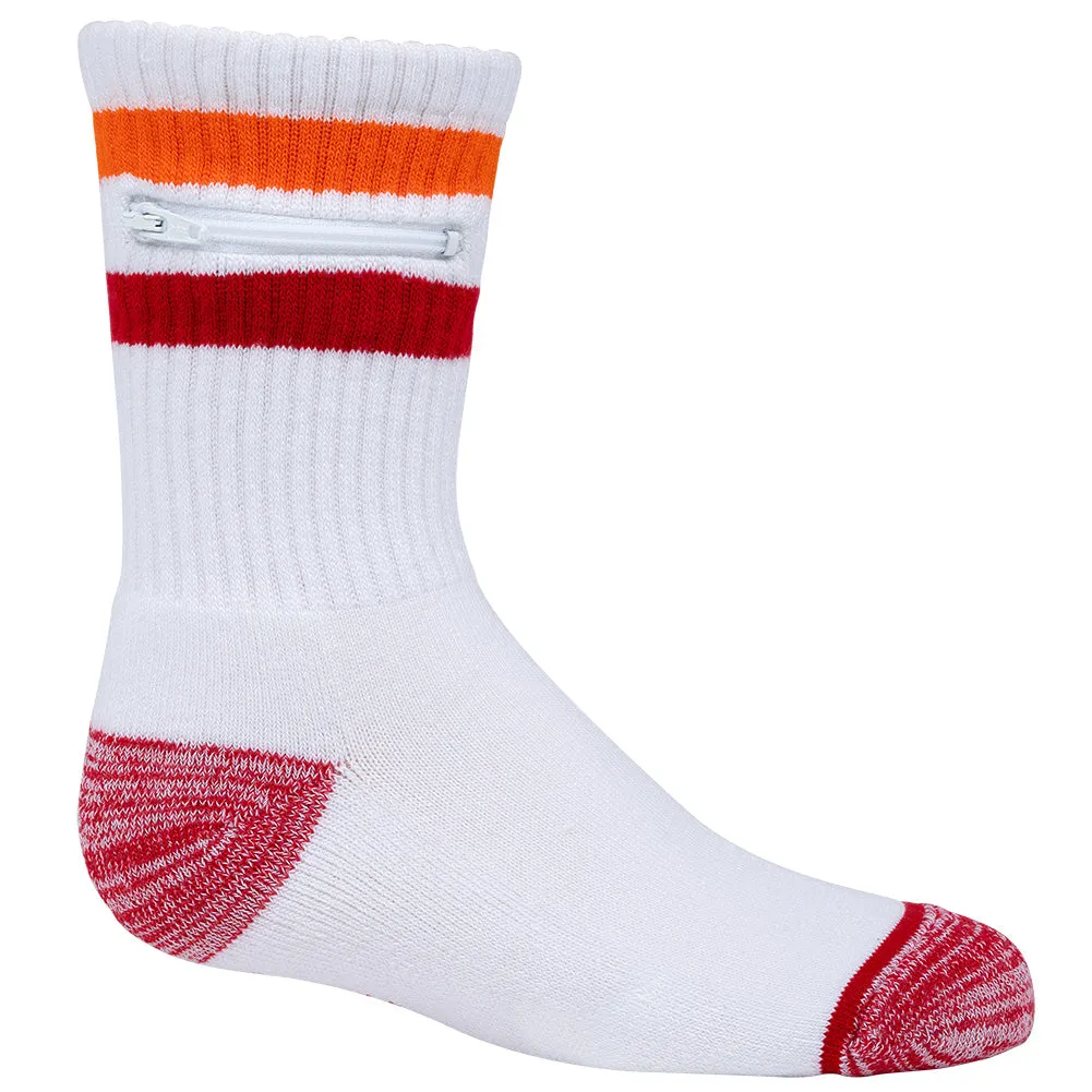 Pocket Socks®, Kids, Orange/Red Stripe