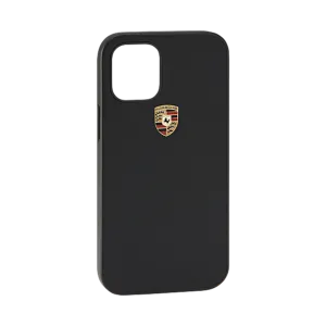 Porsche  iPhone 12 Leather Case- Black