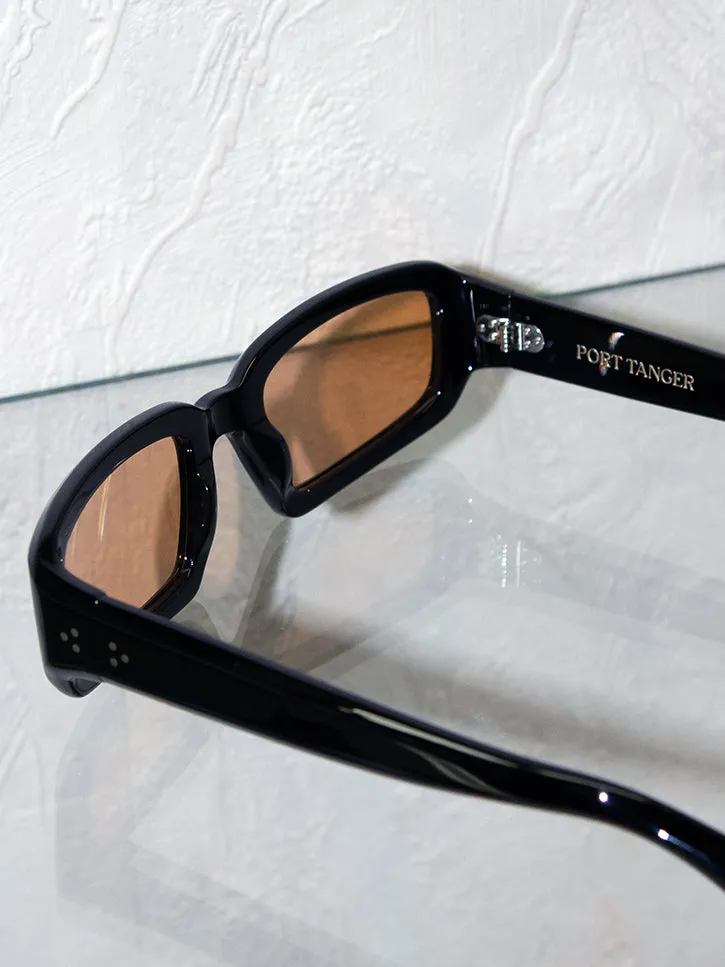 Port Tanger Mektoub Sunglasses, Black/Amber