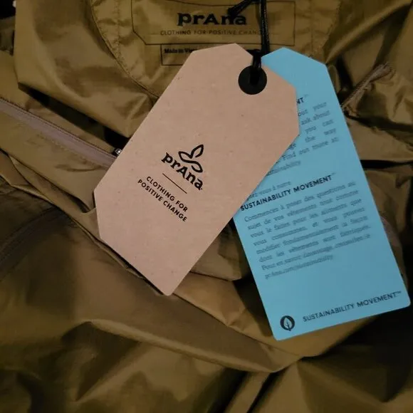 PRANA WOMEN'S WHISTLER ANORAK windbreaker Sweet Grass Size Small NWT