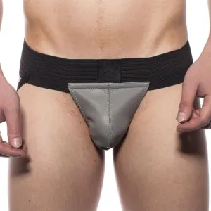 Prowler RED Leather Pouch Jock Grey