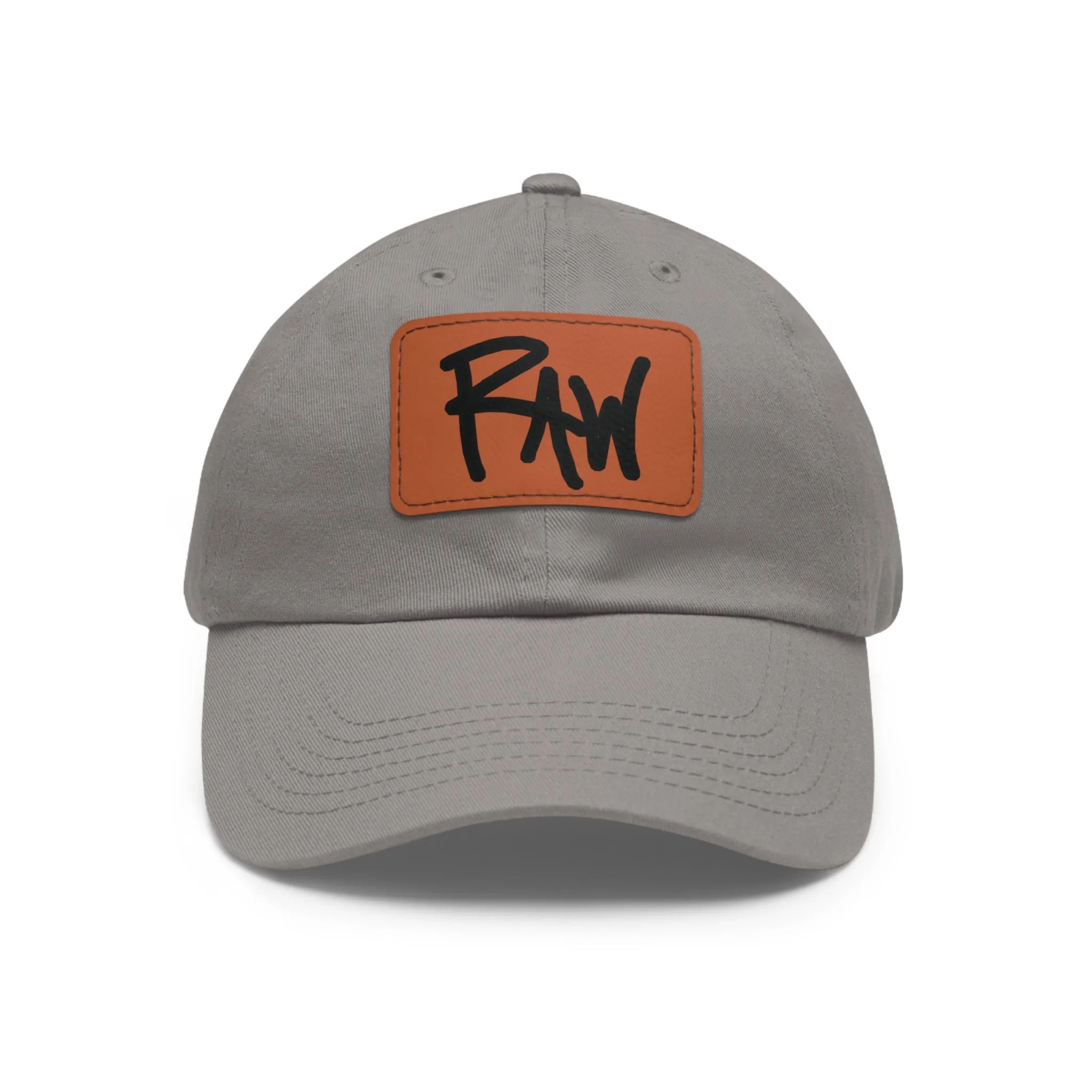 Raw Sushi "RAW" Dad Hat with Leather Patch grey