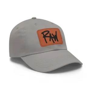 Raw Sushi "RAW" Dad Hat with Leather Patch grey