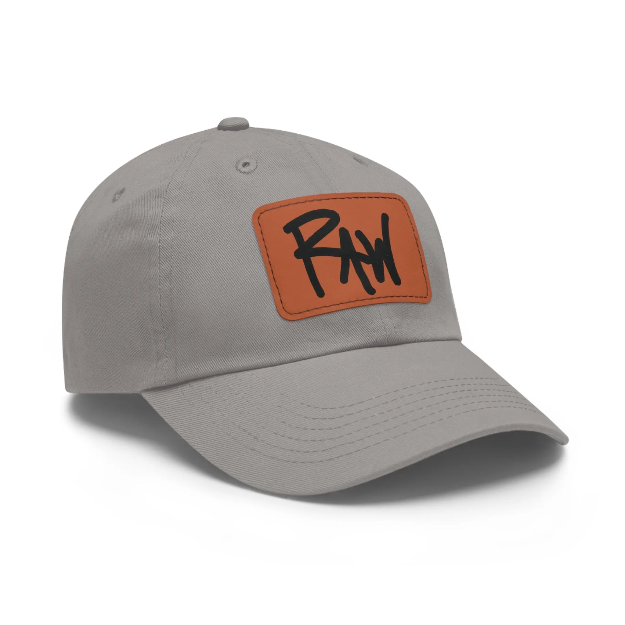 Raw Sushi "RAW" Dad Hat with Leather Patch grey
