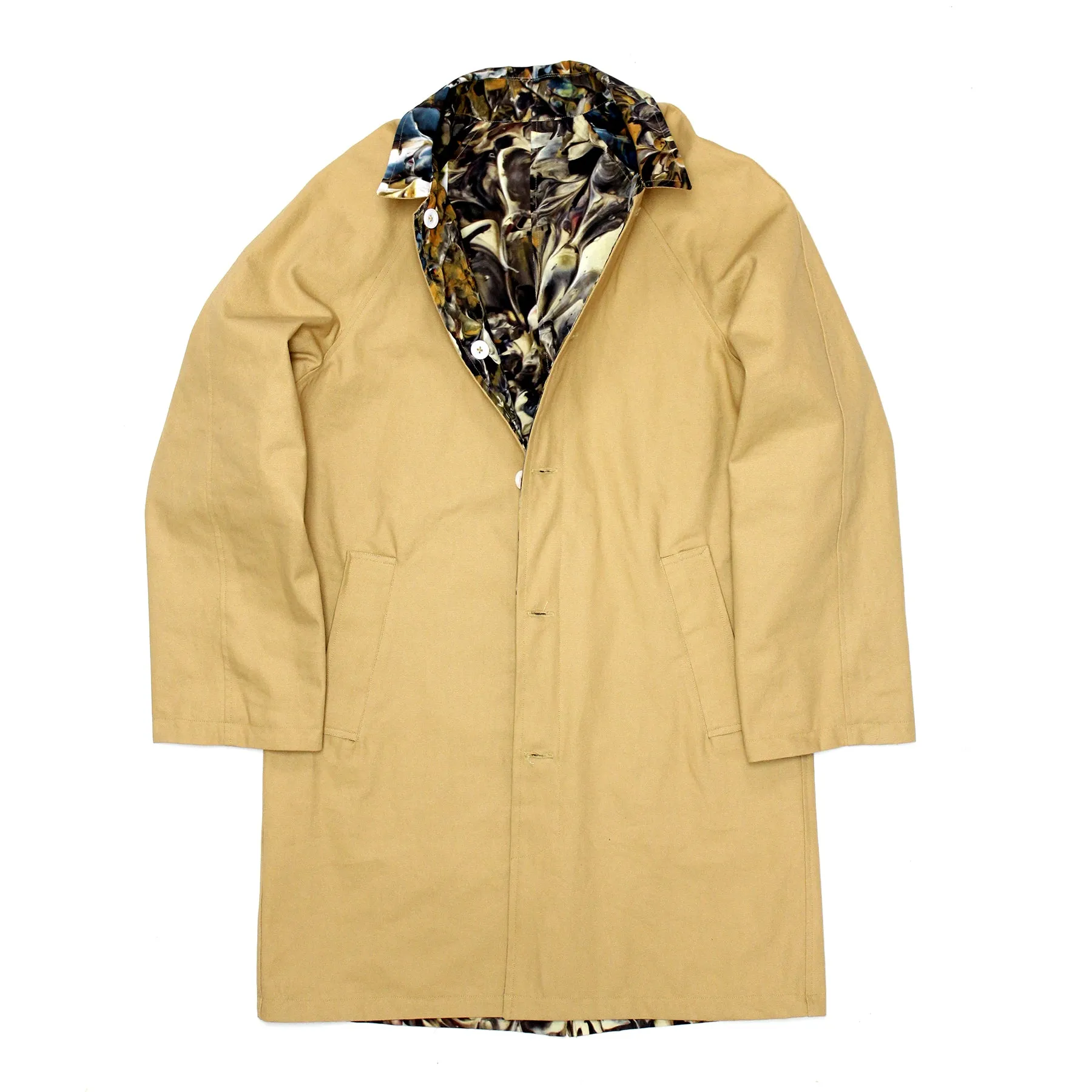 Reversible Trench Jacket (Paint Camo Cotton Ripstop / Tan Canvas)
