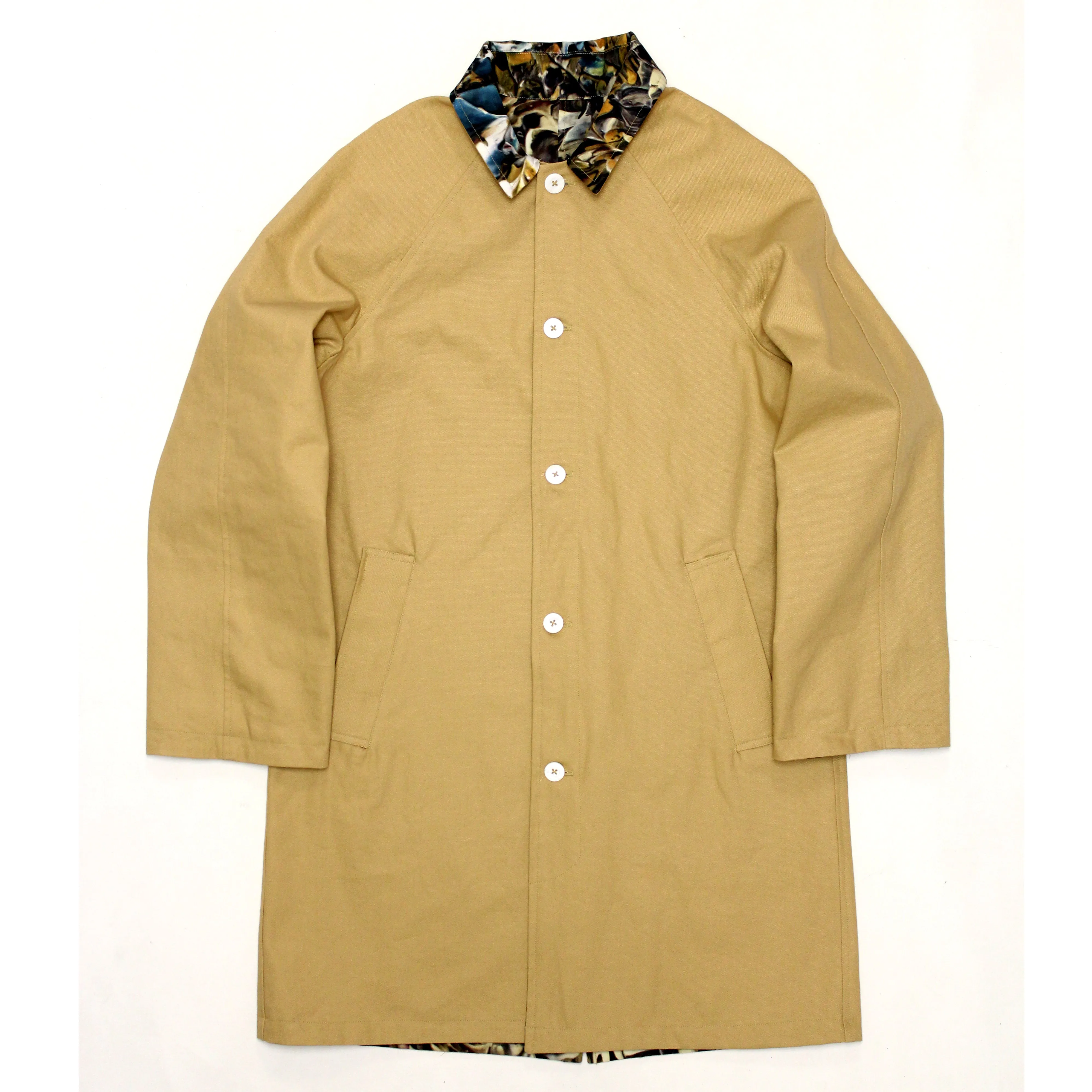 Reversible Trench Jacket (Paint Camo Cotton Ripstop / Tan Canvas)