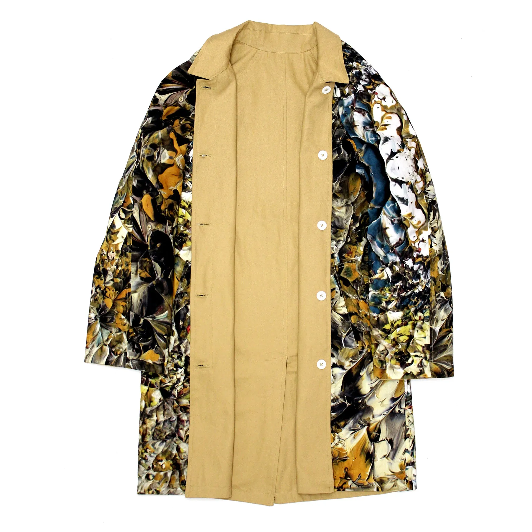 Reversible Trench Jacket (Paint Camo Cotton Ripstop / Tan Canvas)
