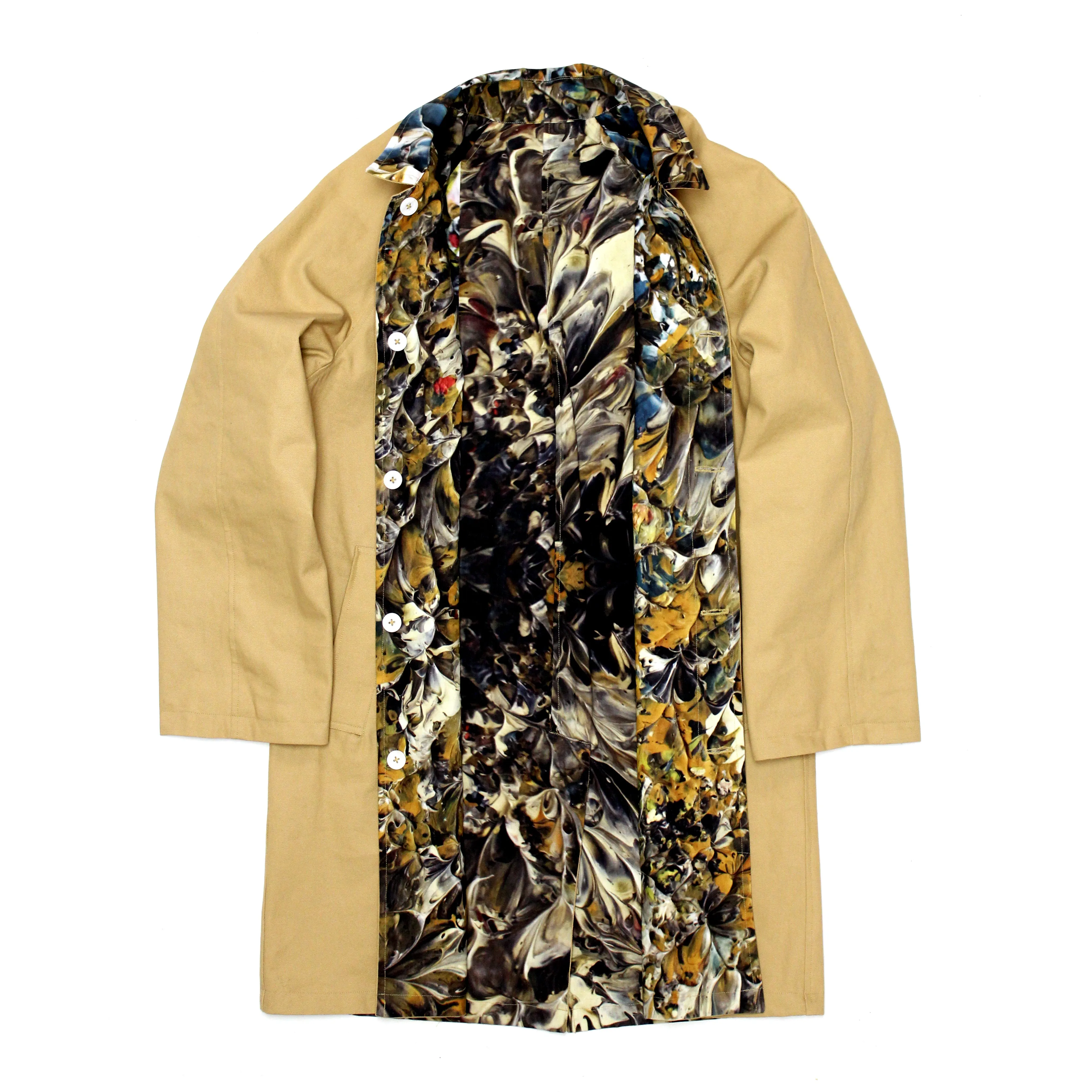 Reversible Trench Jacket (Paint Camo Cotton Ripstop / Tan Canvas)