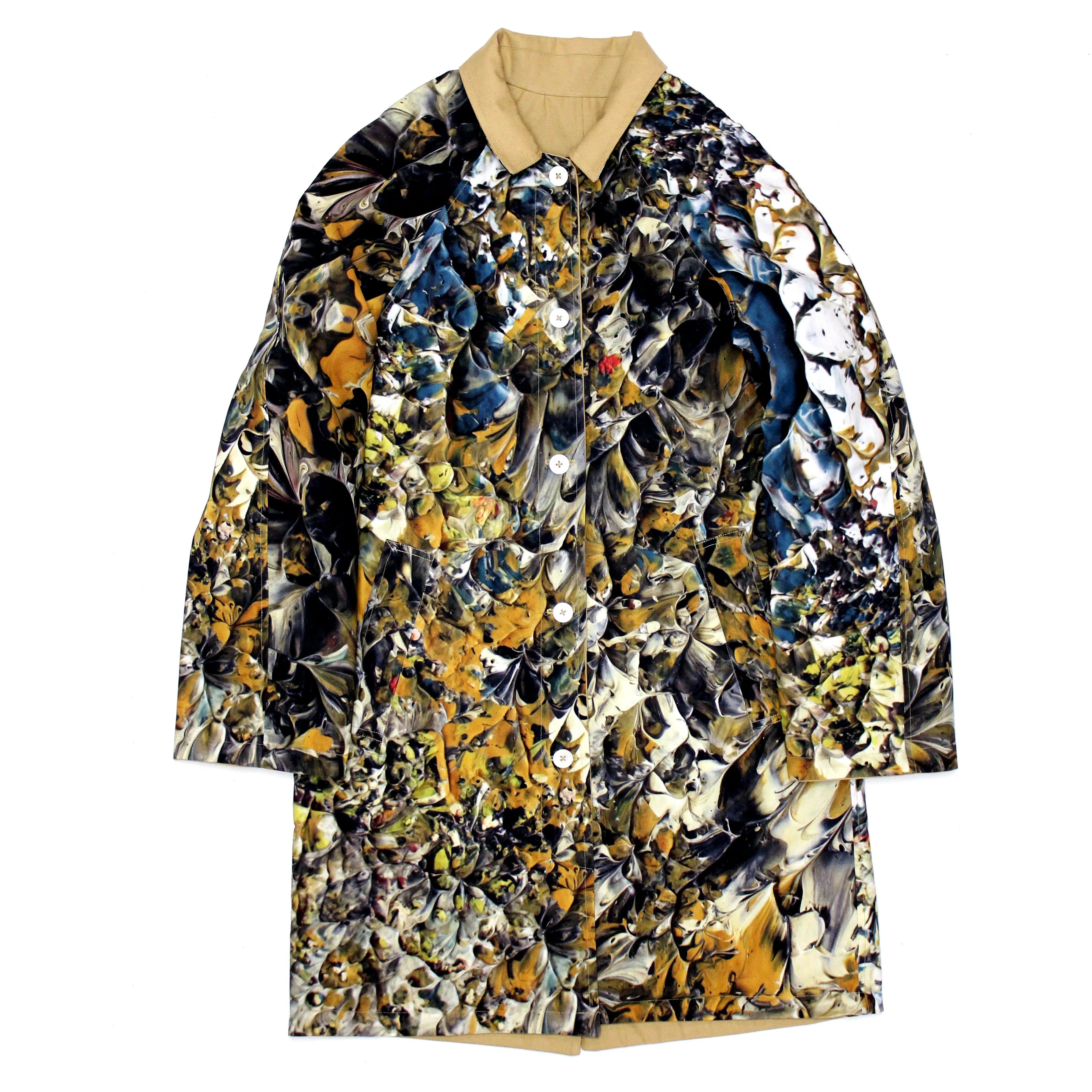 Reversible Trench Jacket (Paint Camo Cotton Ripstop / Tan Canvas)