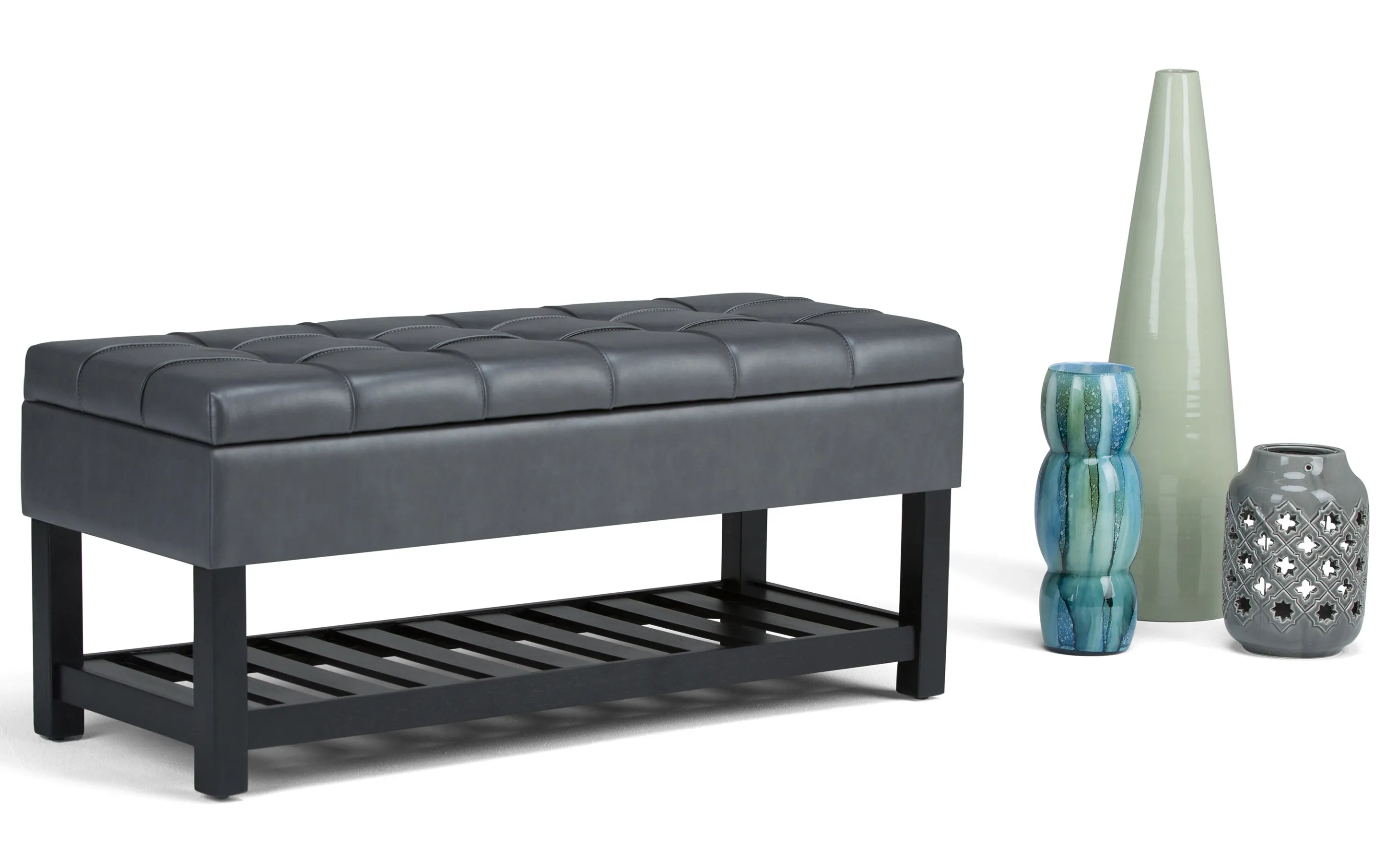 Saxon Ottoman Bench in Vegan Leather