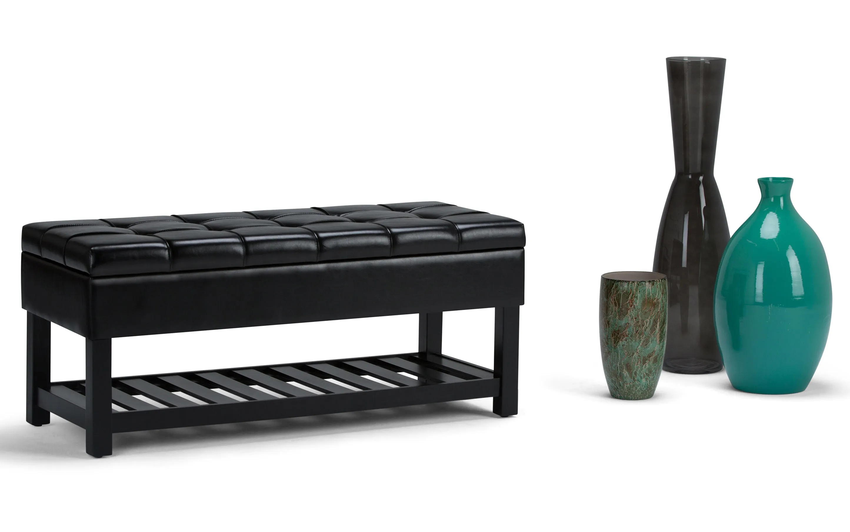 Saxon Ottoman Bench in Vegan Leather