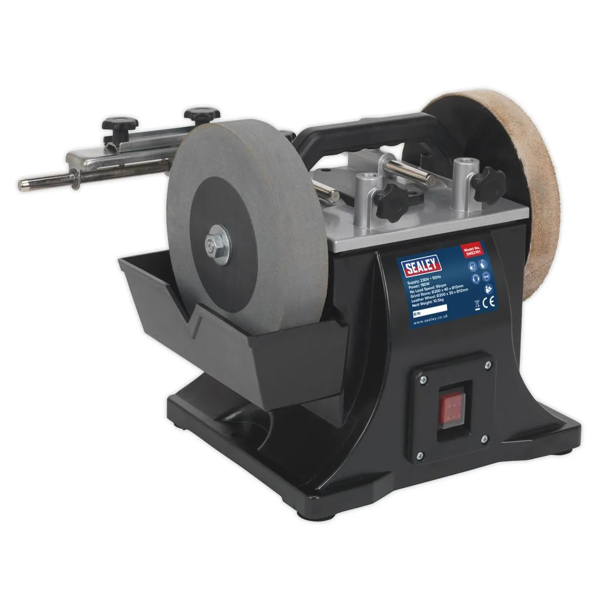 Sealey Sharpener Ø200mm with Honing Wheel 180W
