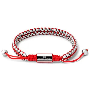 Silver Double Box Chain in Red