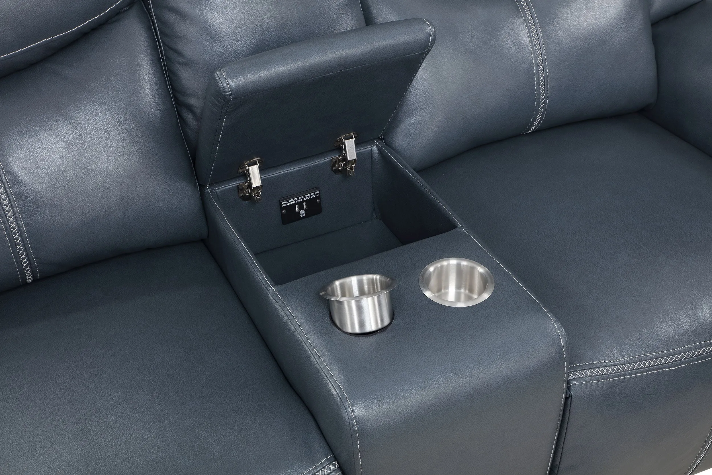 Sloane 2-piece Upholstered Reclining Sofa Set Blue