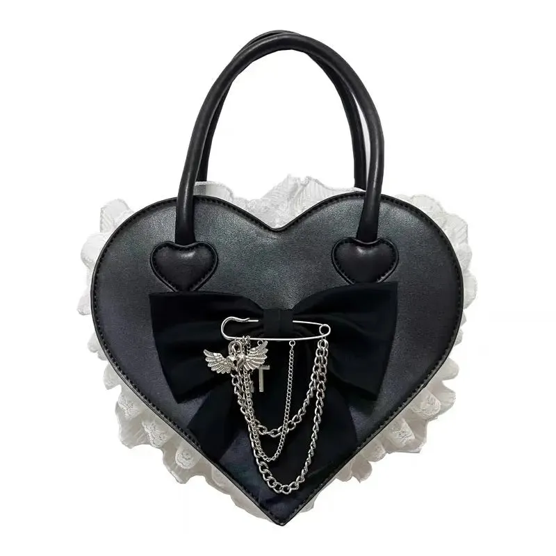 'Souffle' Kawaii Heart Shape Bowtie Hand Bag