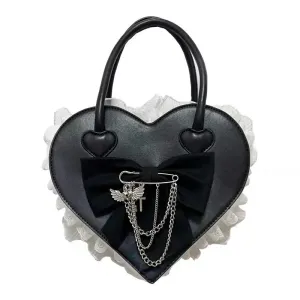 'Souffle' Kawaii Heart Shape Bowtie Hand Bag