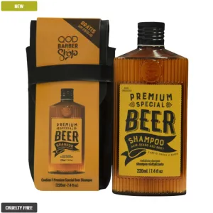 Special Premium Beer Shampoo 220ML   Case Barber Men's Treatment Kit - QOD