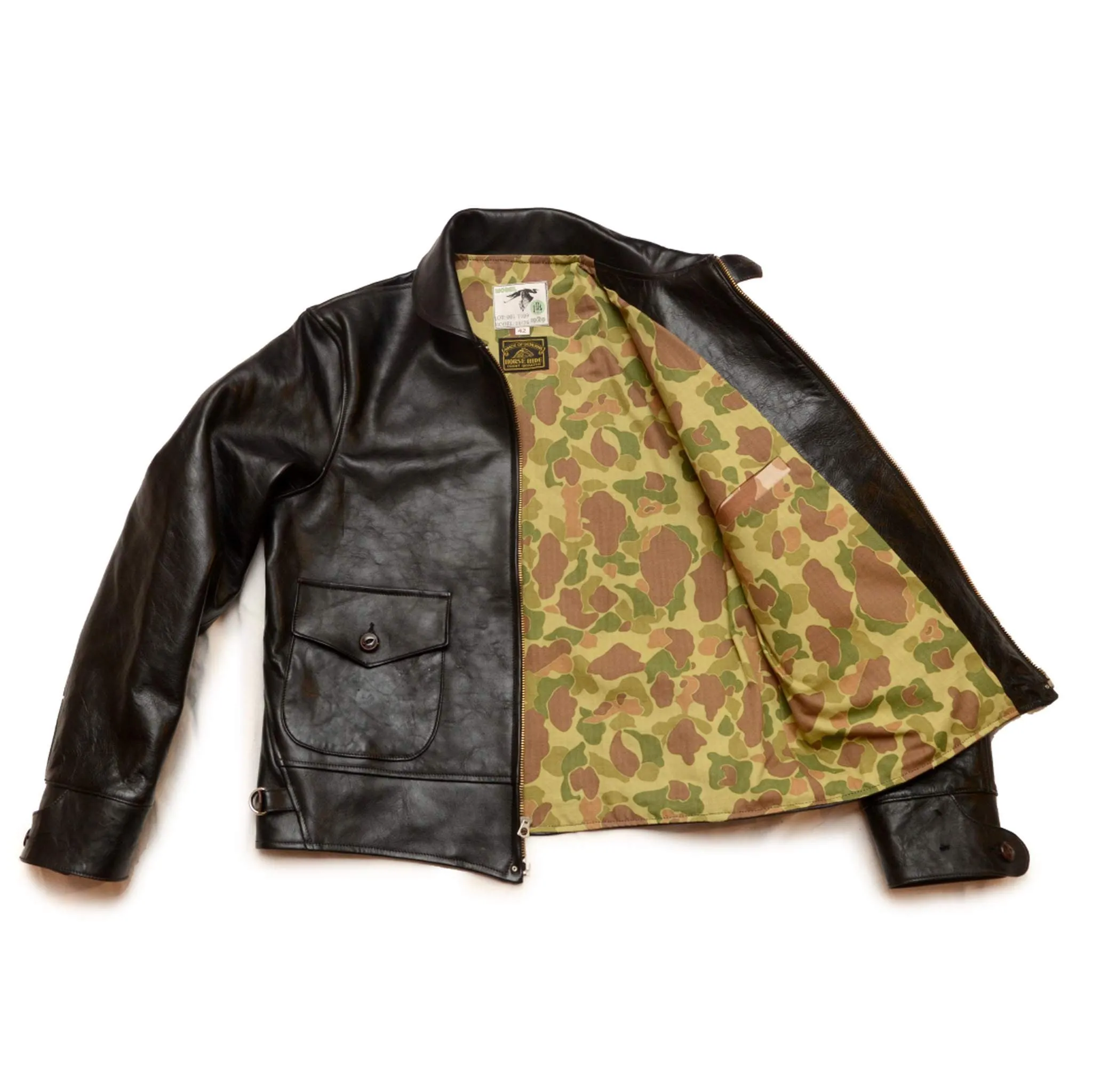 The Heron Zip - Black Shinki Horsehide Oil Finish