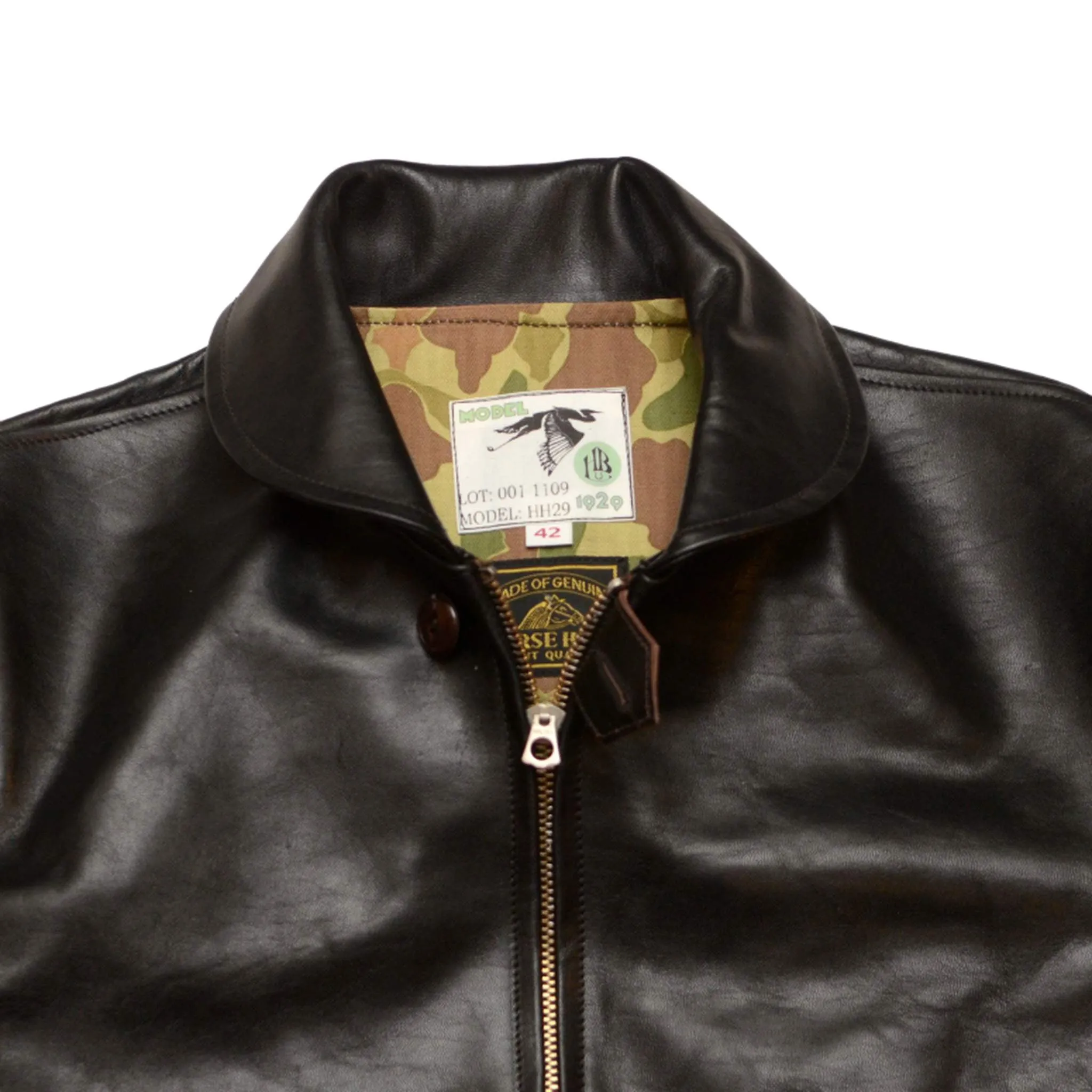 The Heron Zip - Black Shinki Horsehide Oil Finish