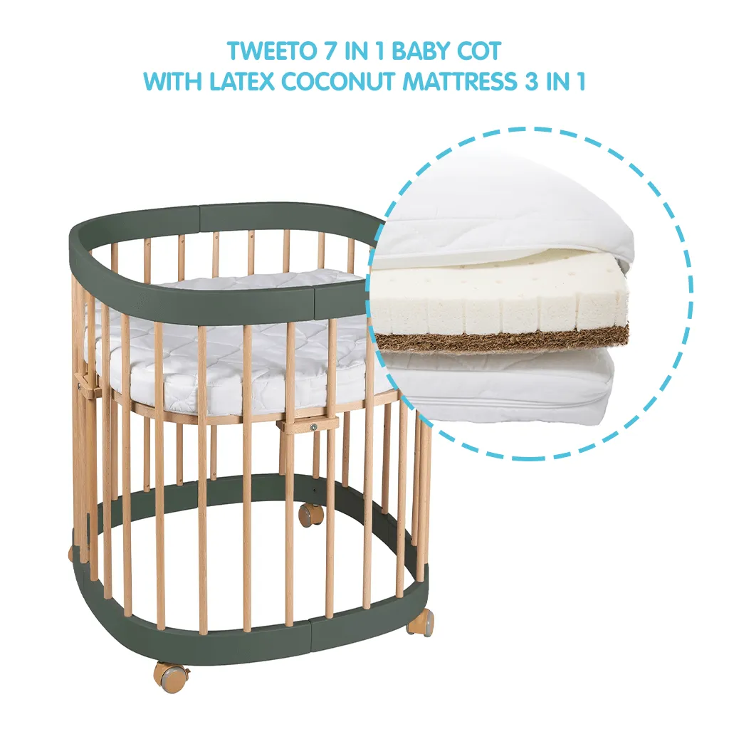 Tweeto 7 in 1 Baby Cot Forest Lights Multifunctional