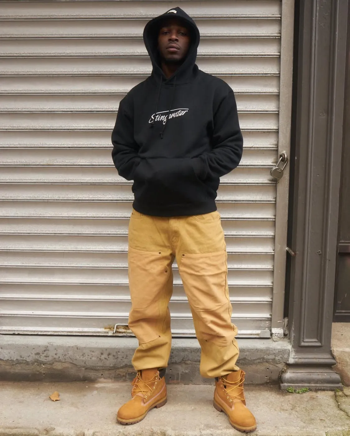Vegan Suede Double Knee Canvas Pants Wheat Brown