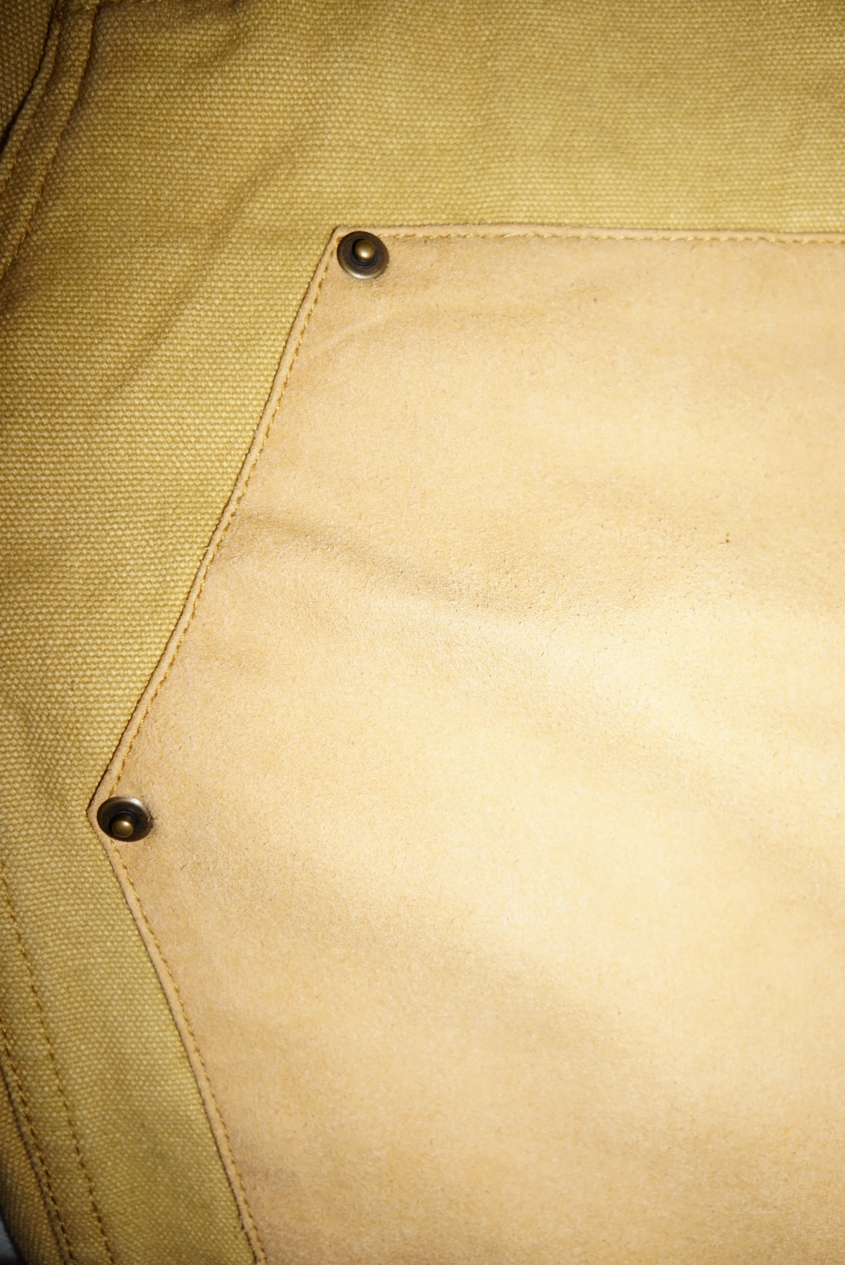 Vegan Suede Double Knee Canvas Pants Wheat Brown
