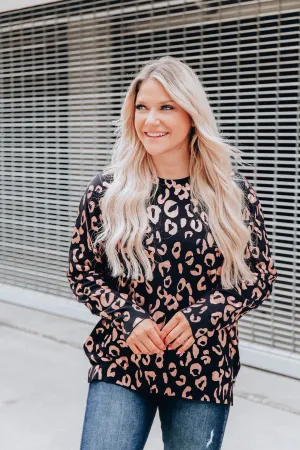 What I Want Leopard Sweater - Black