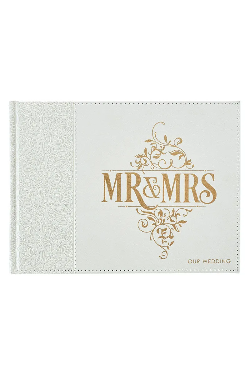 White Lace Mr. & Mrs. Wedding Guest Book