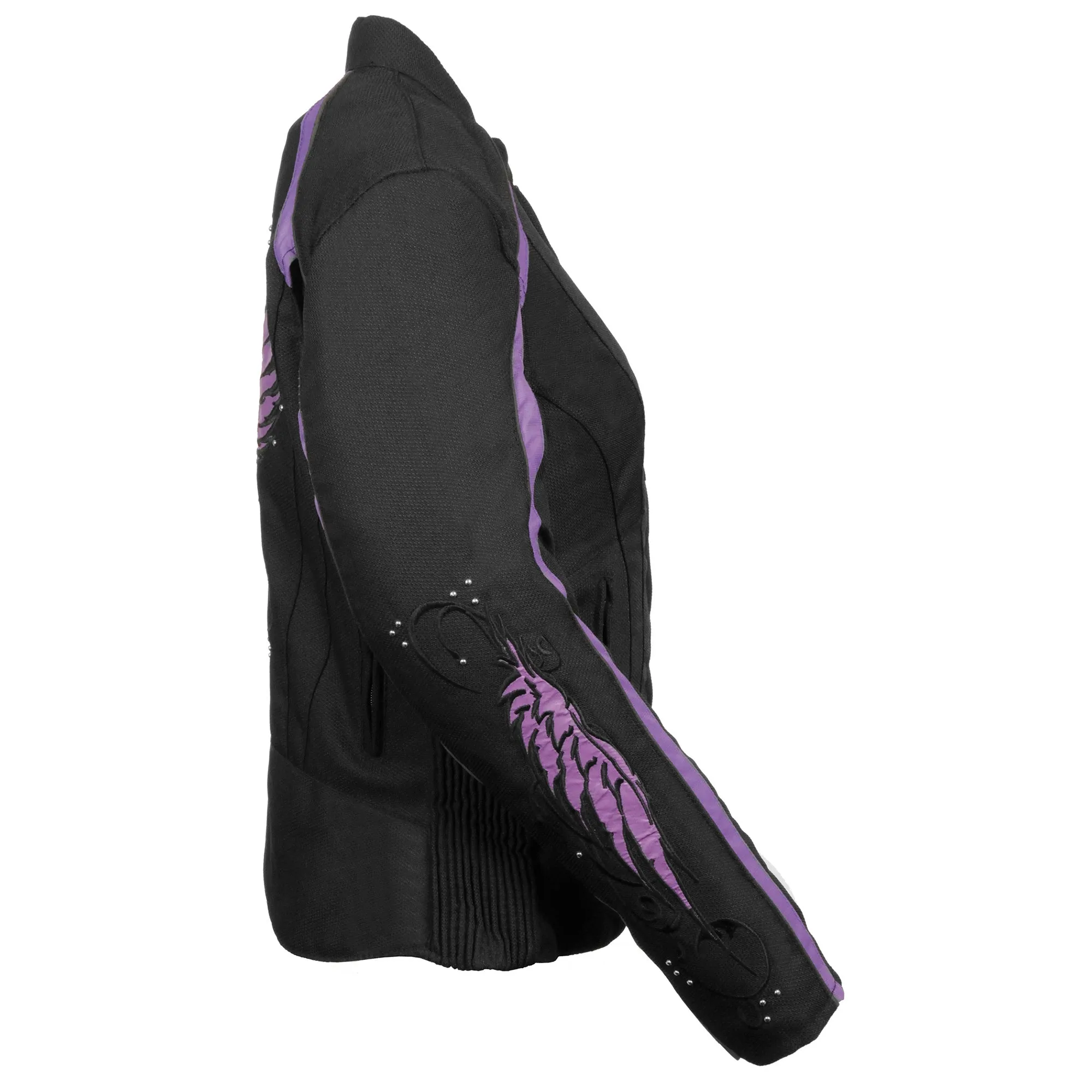 Women's Textile Jacket w/ Stud & Wings Detailing