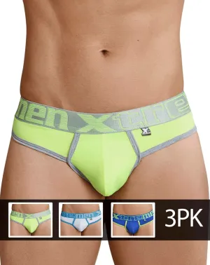 Xtremen 91031-3 3pk Piping Thongs Green-white-blue