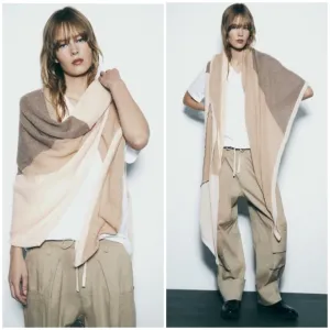 Zara knit cape, triangular multifunctional 2024 neutrals