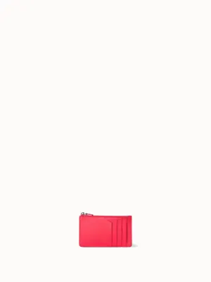 Zipped Card Holder in Horsehair and Leather