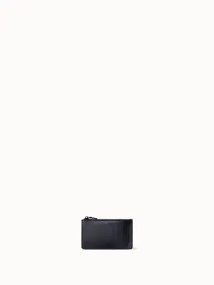 Zipped Card Holder in Horsehair and Leather