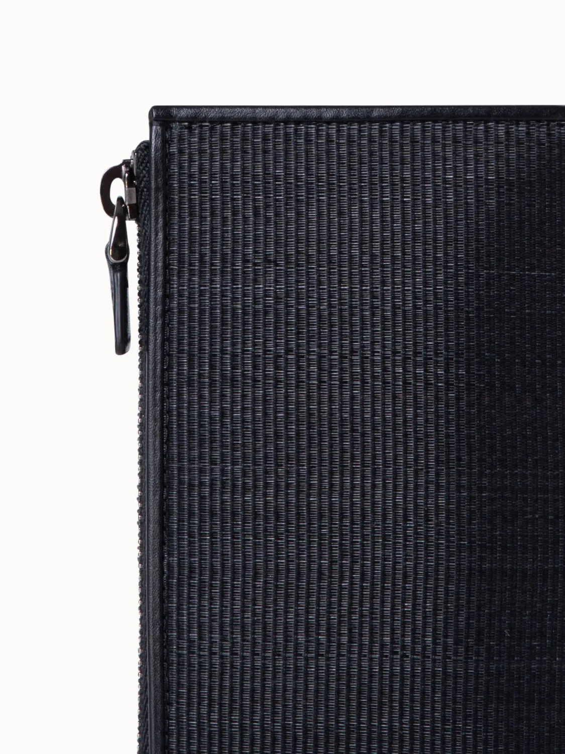Zipped Card Holder in Horsehair and Leather