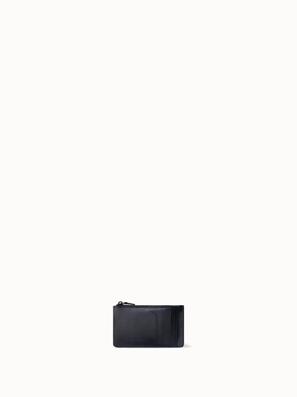 Zipped Card Holder in Horsehair and Leather
