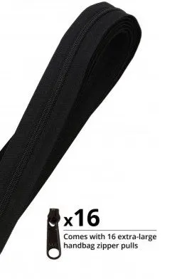 Zippers by the Yard Black