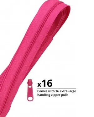Zippers by the Yard Raspberry